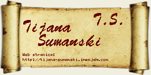 Tijana Šumanski vizit kartica